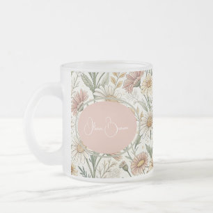 Taza De Cristal Esmerilado Whimsical Daisy Garden Aesthetic Custom