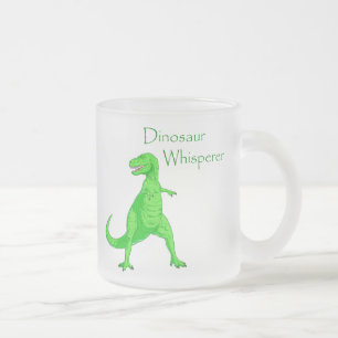 Taza De Cristal Esmerilado Whisperer del dinosaurio