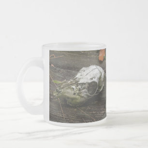 Taza De Cristal Esmerilado Whitetail Deer Skull Mug