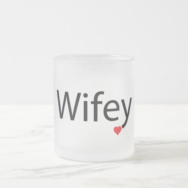 Taza De Cristal Esmerilado Wifey - Frosted 10 oz Glass Mug (Centro)