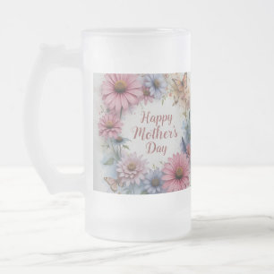 Taza De Cristal Esmerilado Wildflowers Happy Mother's Day
