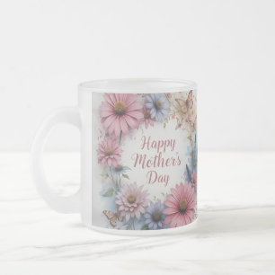 Taza De Cristal Esmerilado Wildflowers Happy Mother's Day