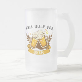 Taza De Cristal Esmerilado Will GOLF para la cerveza | PERSONALIZABLE