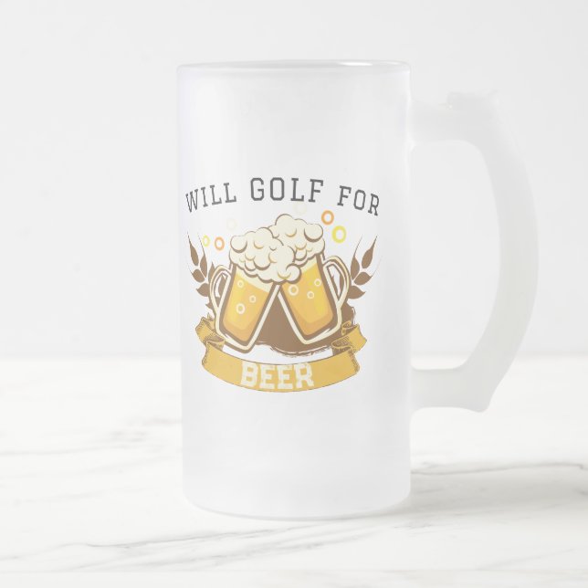 Taza De Cristal Esmerilado Will GOLF para la cerveza | PERSONALIZABLE (Derecha)