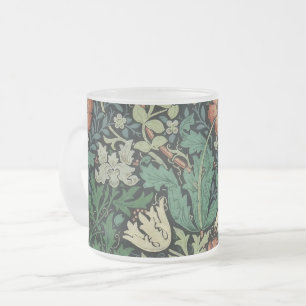 Taza De Cristal Esmerilado William Morris Compton Floral Art Nouveau Pattern