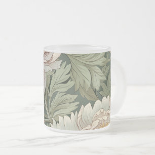 Taza De Cristal Esmerilado William Morris Inspiró a Floral Frost Glass Mug