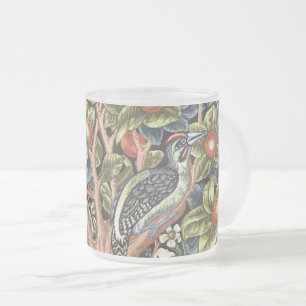 Taza De Cristal Esmerilado William Morris Woodpecker Tapestry Floral Vintage