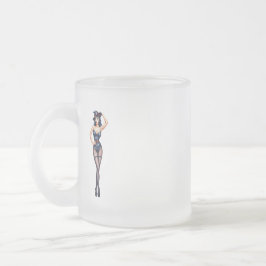Taza De Cristal Esmerilado witch pin up glass 