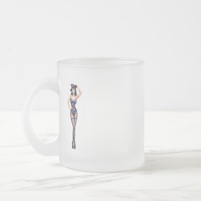 Taza De Cristal Esmerilado witch pin up glass  (Izquierda)