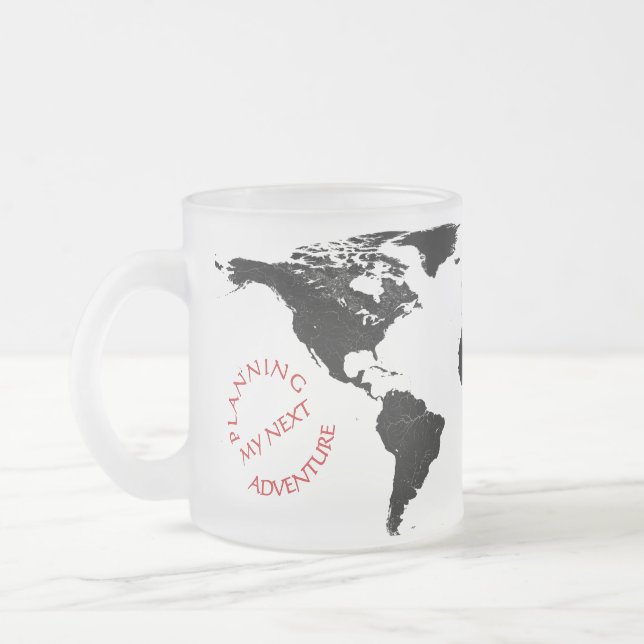 Taza De Cristal Esmerilado World Map Adventure – Personalized (Izquierda)