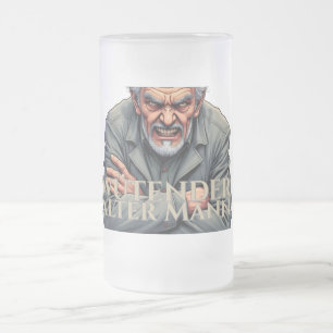 Taza De Cristal Esmerilado Wütender Alter Mann - Personalizado-Ilustracion