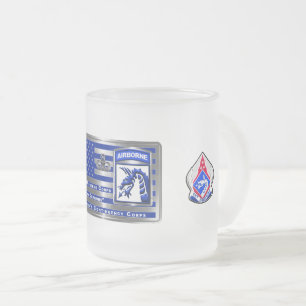 Taza De Cristal Esmerilado XVIII Cuerpo Aéreo de los Estados Unidos para situ