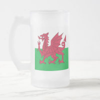 Y Ddraig Goch: Vidrio de cerveza de la bandera