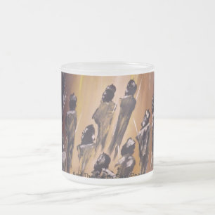 Taza De Cristal Esmerilado Y la tierra dijo paz