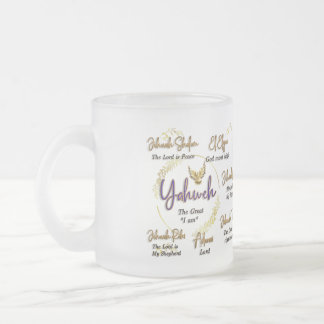 Taza De Cristal Esmerilado Yahweh Nombres de Dios Mug 15 oz.