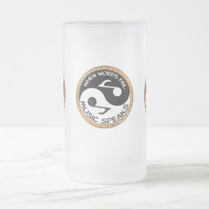 Taza De Cristal Esmerilado Yin Yang con palabras de la música