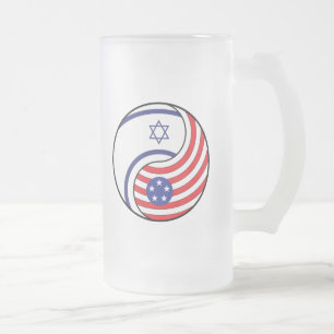 Taza De Cristal Esmerilado Ying Yang Israel América