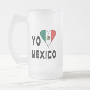 Taza De Cristal Esmerilado Yo Amo México