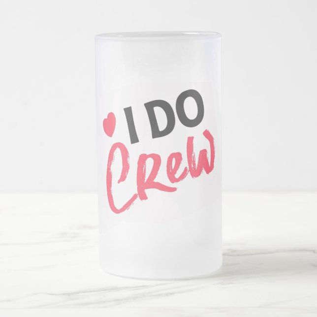 Taza De Cristal Esmerilado Yo Sí Crew Boda Escarcha Cerveza De Vidrio (Centro)