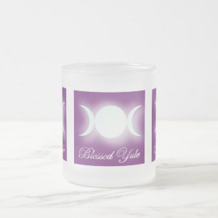 Taza De Cristal Esmerilado Yule bendecido (diosa triple de la luna)