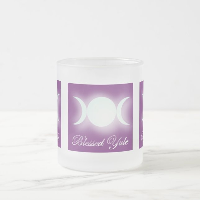 Taza De Cristal Esmerilado Yule bendecido (diosa triple de la luna) (Centro)
