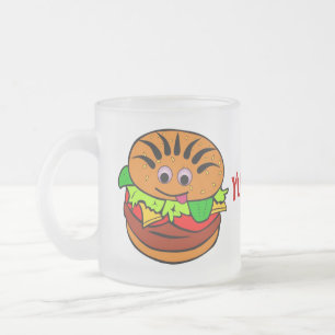 Taza De Cristal Esmerilado Yummy Hamburger