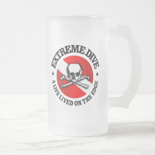 Taza De Cristal Esmerilado Zambullida extrema (cráneo)