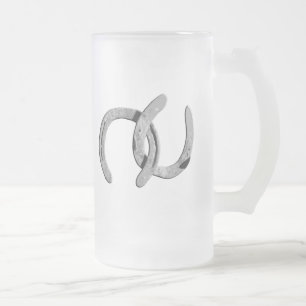 Taza De Cristal Esmerilado Zapatos de plata llanos del caballo