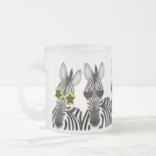 Taza De Cristal Esmerilado Zebra Frosted 10oz Glass Mug