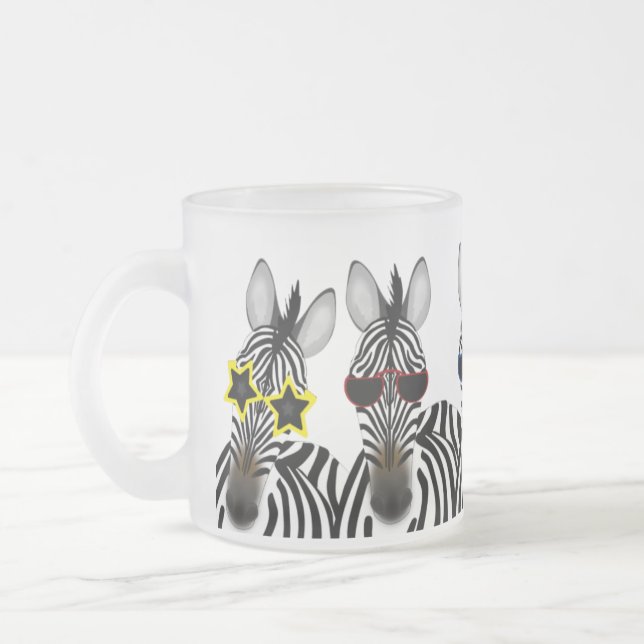 Taza De Cristal Esmerilado Zebra Frosted 10oz Glass Mug (Izquierda)