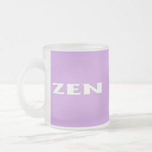 Taza De Cristal Esmerilado Zen lilac blanco paro