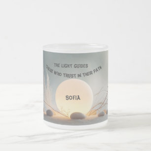 Taza De Cristal Esmerilado Zen Serenity Minimalist Frosted Mug