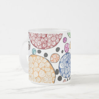 Taza De Cristal Esmerilado Zentangle circles pattern