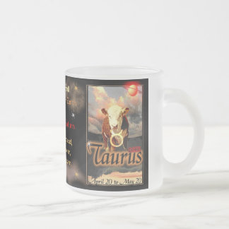 Taza De Cristal Esmerilado Zodiaco del tauro pequeño vidrio