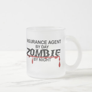 Taza De Cristal Esmerilado Zombi del agente de seguro