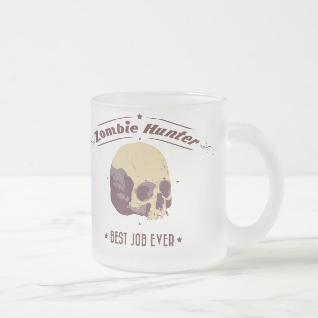 Taza De Cristal Esmerilado Zombie Hunter Mug (Derecha)