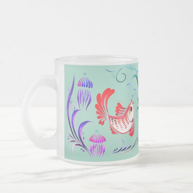 Taza De Cristal Esmerilado Zwei Goldfische (Izquierda)