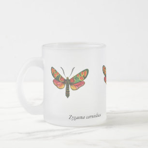 Taza De Cristal Esmerilado Zygaena carniolica - La malla de burnet crepuscula