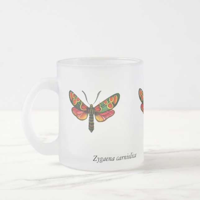 Taza De Cristal Esmerilado Zygaena carniolica - La malla de burnet crepuscula (Izquierda)