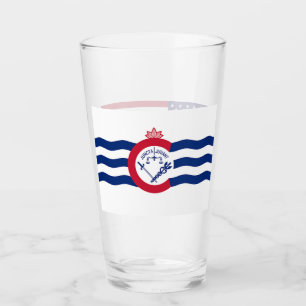 Taza de cristal patriótica con la bandera de