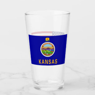 Taza de cristal patriótica con la bandera de