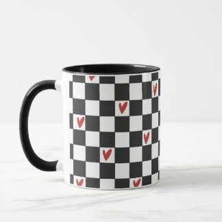 Taza de cuadros negros y blancos | Estética modern