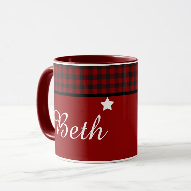 Taza de cuadros personalizada (Anverso izquierdo)