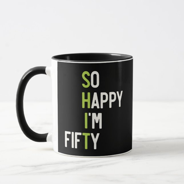 Taza de Cumpleaños Divertida Feliz Cumpleaños 50 (Izquierda)