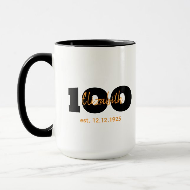 Taza de cumpleaños número 100, regalo de aniversar (Izquierda)