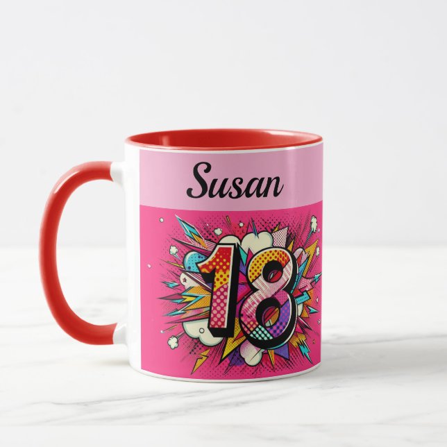 Taza de cumpleaños número dieciocho (Izquierda)