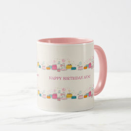 Taza de cumpleaños personalizada – Doodle de confe