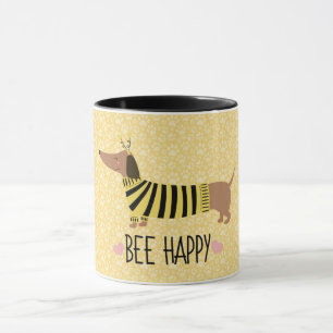 Taza de Dachshund Feliz Abejorro