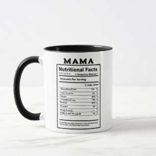 Taza de datos nutricionales de mamá - Regalo diver
