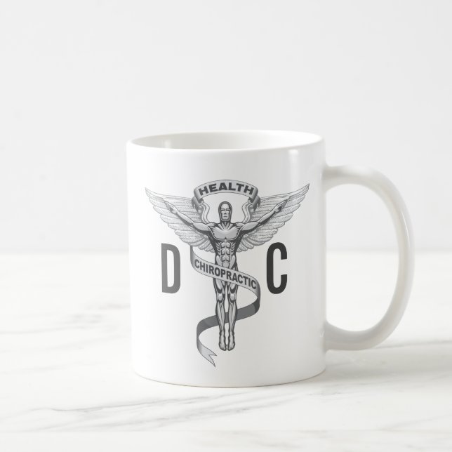 Taza de DC del emblema de la quiropráctica (Derecha)